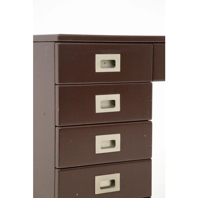 Brown Desk in Wood by Luigi Caccia Dominioni for Residence Vips, 1972 For Sale - Image 8 of 10