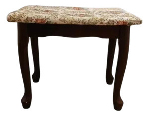 Vanity Bench Mahogany Queen Ann Tapestry Style Piano Foot Stool 2008