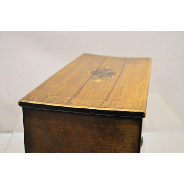 19th Century Antique Swiss Cylinder Roll Music Box 6 Tune Airs With Inlaid Case For Sale - Image 9 of 11
