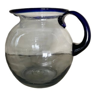 Vintage Clear Glass Pitcher For Sale