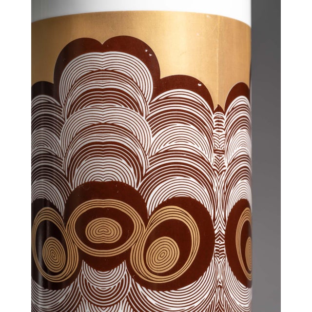 1980s Op Art Gold Porcelain Vase from K&A Krautheim, Germany, 1980s For Sale - Image 5 of 7