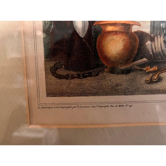 Gold c.1850 Victor Levasseur Hand-Colored Map Dept De La Moselle Antique Framed For Sale - Image 8 of 12