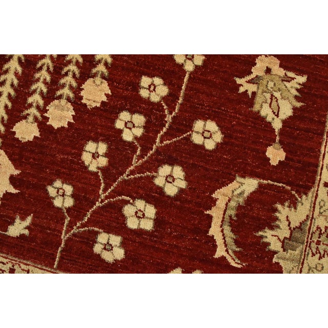 Ziegler Rug 5’10” X 8’10” Red Wool Traditional Hand-Knotted Oriental Carpet For Sale - Image 4 of 13