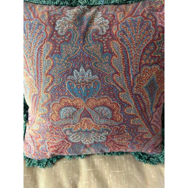 Transitional Antique Paisley Pillow For Sale - Image 3 of 4