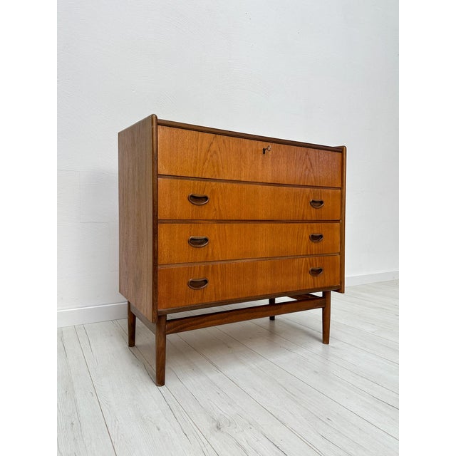 Vintage Danish Teak Vanity Chest of Drawers, 1960s For Sale - Image 4 of 14