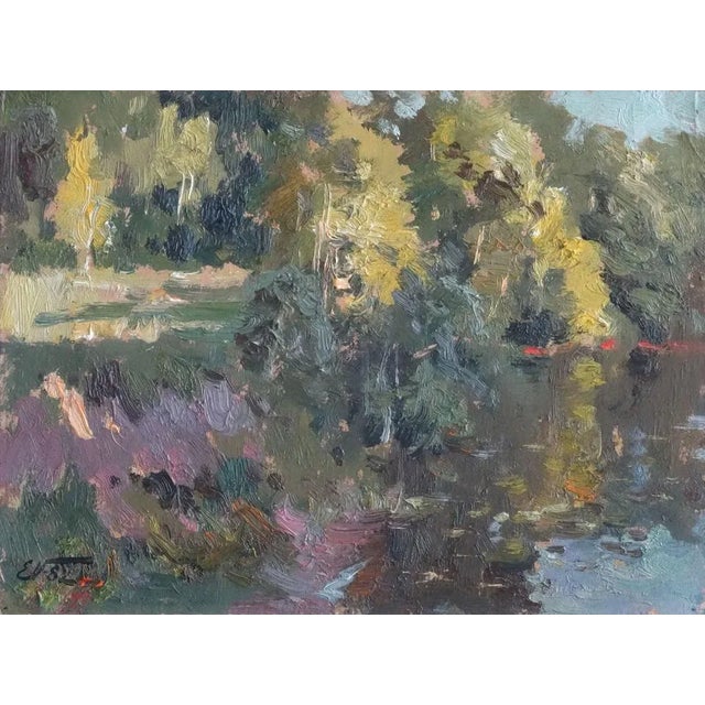 Summer evening. 1982, oil on cardboard, 24,5x33 cm summer landscape by the river edgars vinters (1919-2014) edgars vinters...