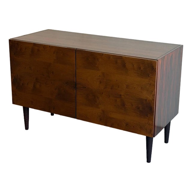 Vintage Danish Rosewood Sideboard Cabinet – Mid Century Modern 2 Door Credenza on Tapered Legs For Sale