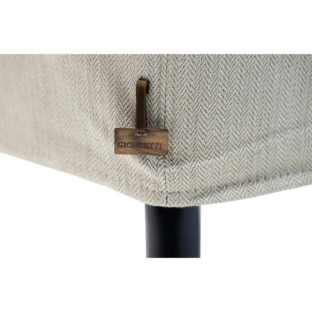 1980s Loveseat with Pouf by Umberto Asnago, 1980s, Set of 2 For Sale - Image 5 of 8