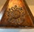 Copper Bernard Collin Signed Handcrafted Pierced Copper Sunflower Table Lamp For Sale - Image 8 of 15