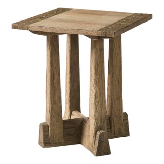 Rustic Modern Square Side Table For Sale