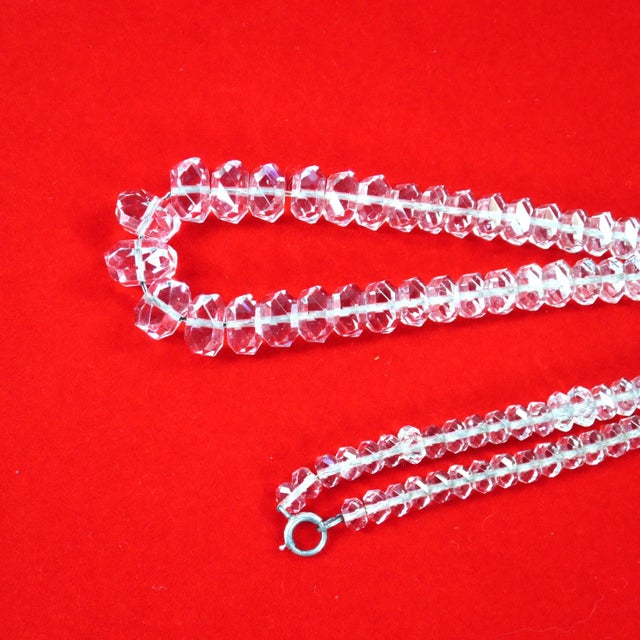 Metal Vintage 1920s Designer Art Deco Rock Crystal & Sterling Necklace For Sale - Image 7 of 8