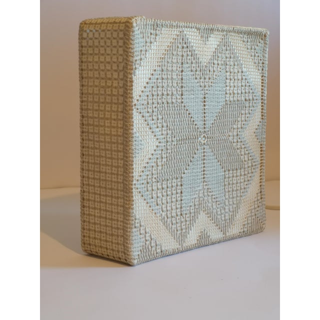Beige 1960s Swedish Designer Embroidery Fabric Wall Light For Sale - Image 8 of 10