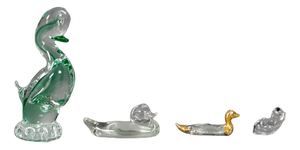 Glass Ducks in Swarovski Style, 1970s, Set of 4