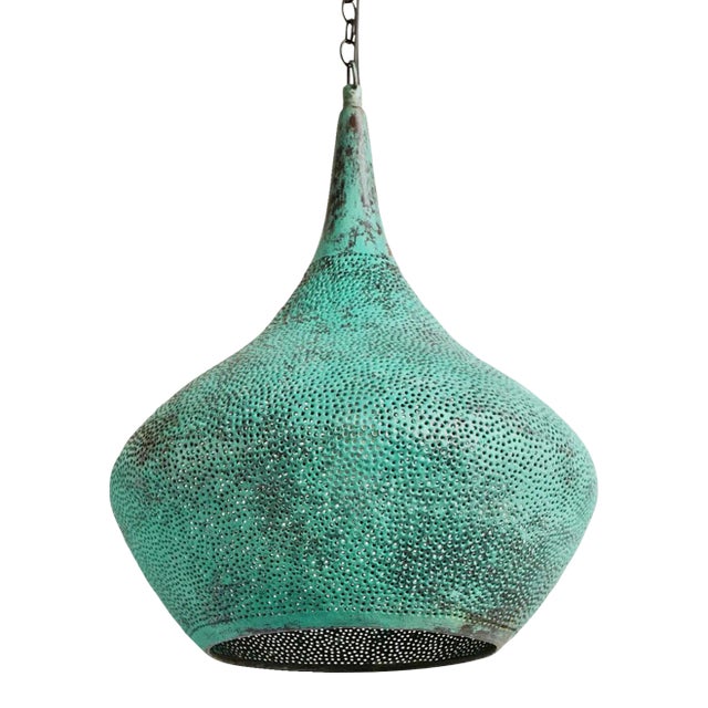Copper Rain Drop Pendant Light Small For Sale