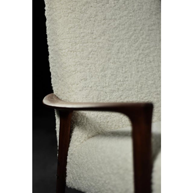 Mid-Century Scandinavian Modern White High Teak Armchair from Bröderna Andersson, 1960s For Sale - Image 17 of 18