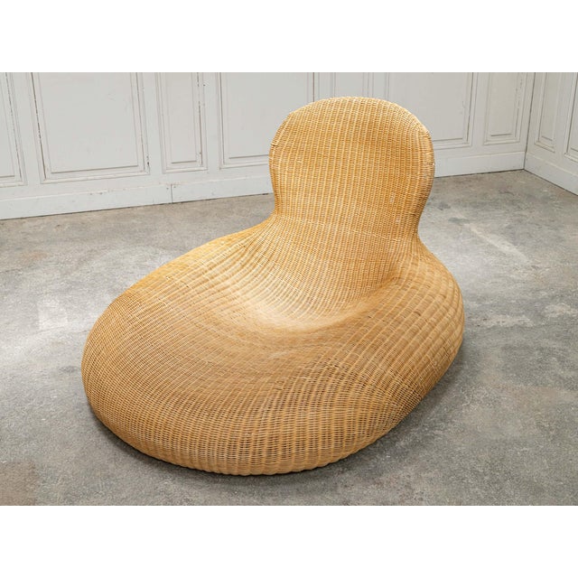 Large Ikea Rattan Recliner Armchair, 2000s For Sale - Image 3 of 12