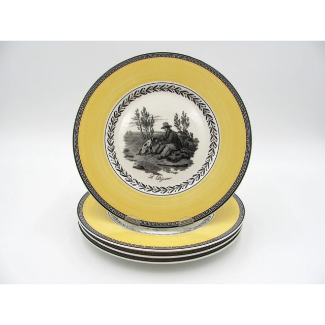 Canary Yellow Villeroy & Boch Audun Chasse Salad Plates - Set of 4 For Sale - Image 8 of 8