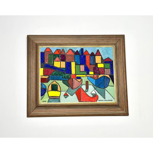 Tommy Hallberg, Harbour Scene, 1958, Oil on Panel, Framed For Sale - Image 12 of 18