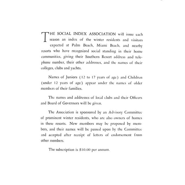 "Social Index Winter Residents and Visitors to Palm Beach/ Miami Beach Vol. 30" 1954 For Sale - Image 4 of 6