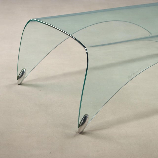 Vintage Coffee Table in Glass by Massimo Iosa Ghini for Fiam, Italy, 1980s For Sale - Image 3 of 9