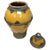 Mustard Set of 3 Vintage Moroccan Ceramic Jars with Silver Filigree, 1980 For Sale - Image 8 of 13