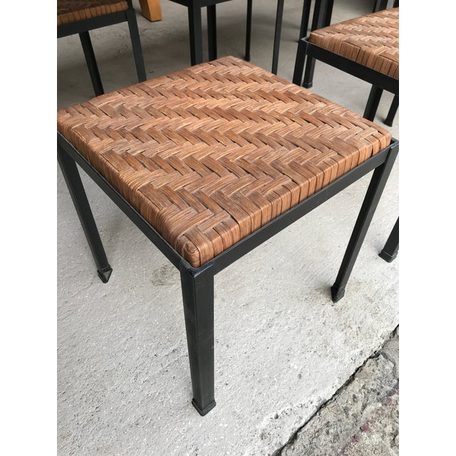 danny ho fong iron and reed dining table with six stools for tropi cal