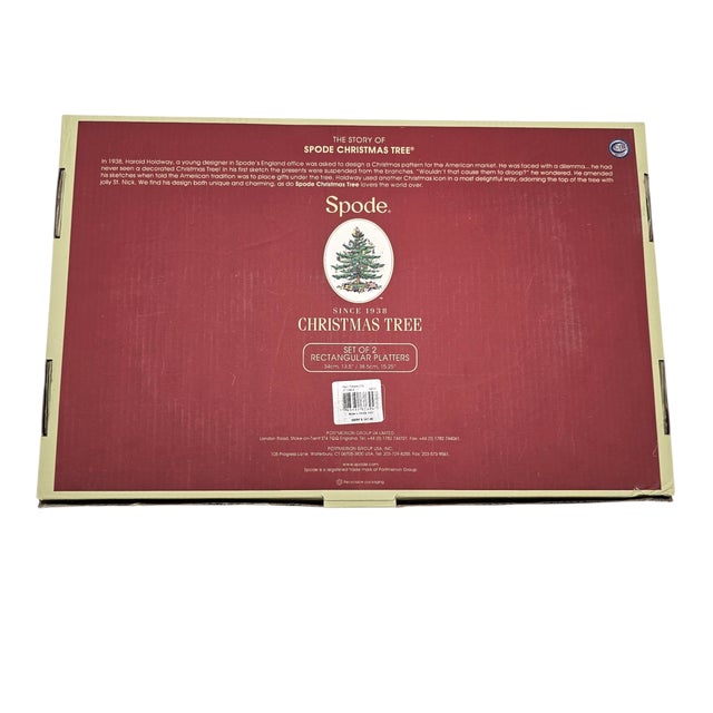 Spode “Christmas Tree” Holiday Rectangular Platters – Set of 2, S3324 For Sale - Image 13 of 13