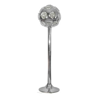 Floor Lamp in Chromed Metal and Glass by Oscar Torlasco, Italy, 1970s For Sale