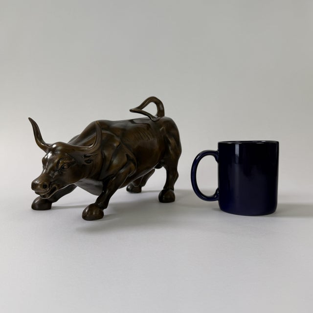 Bronze “Wall Street” Charging Bull Sculpture, 12” L For Sale - Image 10 of 10