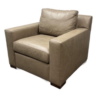 Origins by Stickley Keene Mocha Brown Leather Chair For Sale