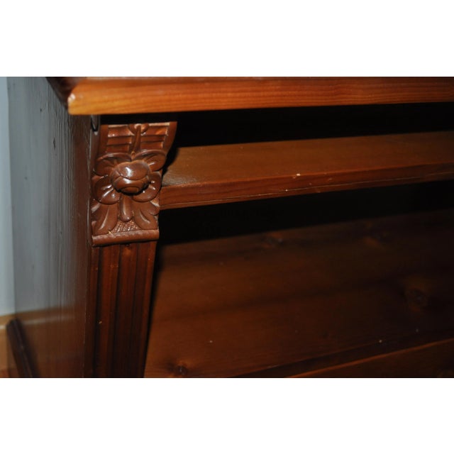 Wood Antique Pine TV Stand For Sale - Image 7 of 9