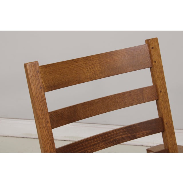 Brown Stickley Mission Oak Bow Arm Morris Chair For Sale - Image 8 of 18