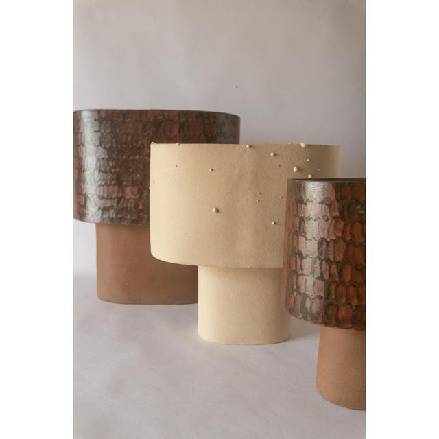 Small Brown Table Lamp in Stoneware with Hand-Painted Glaze by Lucas Huillet For Sale - Image 12 of 14