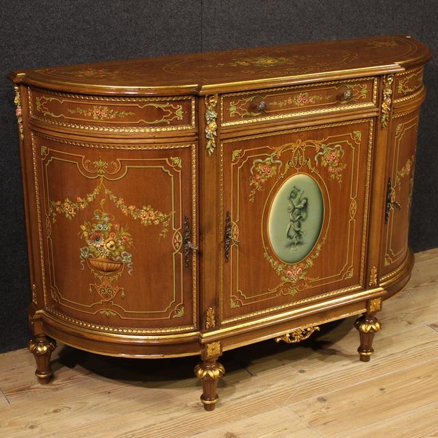 20th Century Italian Painted and Gilded Wooden Sideboard, 1970s For Sale - Image 13 of 13