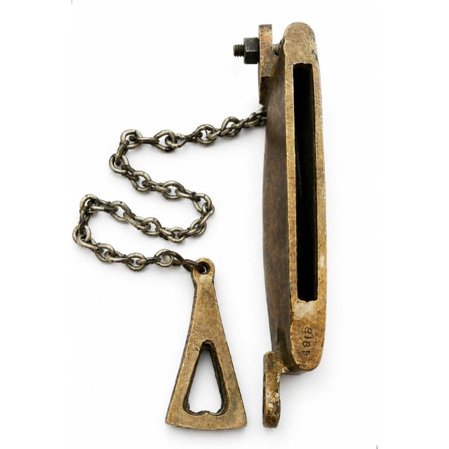 Antique solid brass general store service bell pull mechanism, dating to the 1890s. Originally mounted above a shop door...