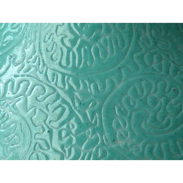 Turquoise Antique 18th Century Chinese Turquoise Porcelain Vase, Qianlong Mark, 10"t., Provenance For Sale - Image 8 of 12