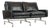 Vintage Postmodern Black Leather & Brushed Steel Loveseat Sofa, 1980s For Sale