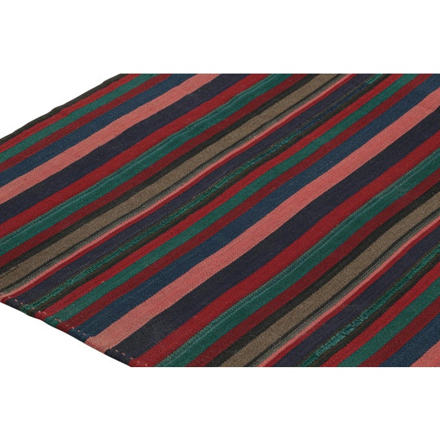 1950s Vintage Bidjar Persian Square Kilim With Multicolor Stripes, From Rug & Kilim For Sale In New York - Image 6 of 8
