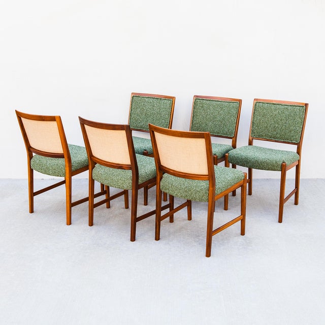 Vintage Mid Century Modern Walnut Dining Chairs by Skaraborgs For Sale - Image 13 of 15