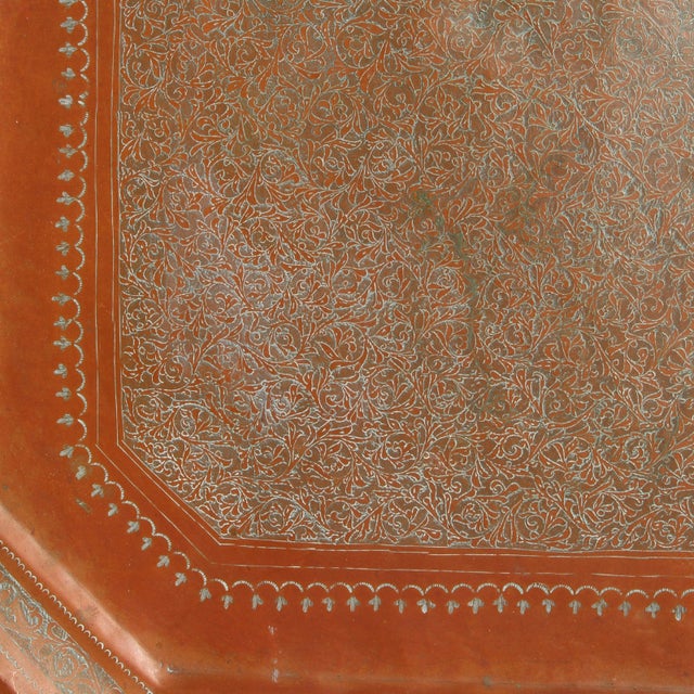 1970s Copper Sheet Tray with Engraved Pattern, 1970s For Sale - Image 5 of 10
