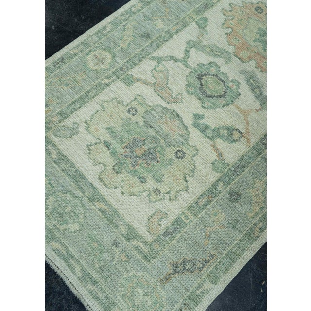 Green Turkish Oushak Rug 2'8" x 10'3" #19338 For Sale - Image 8 of 8