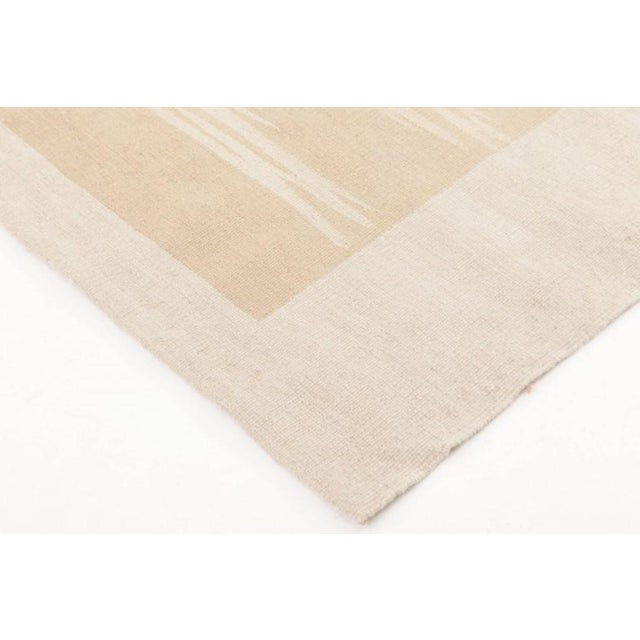 Contemporary Geometric Beige, White Flat-Weave Wool Rug by Doris Leslie Blau For Sale In New York - Image 6 of 6