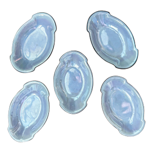 Antique Opalescent Lustreware Celery Salt Cellars, Germany- Set of 5