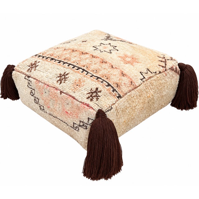 Moroccan Midcentury Moroccan Wool Pouf For Sale - Image 3 of 3