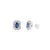Not Yet Made - Made To Order Timeless Emerald-Cut Blue Sapphire & Diamond Halo Stud Earrings 14k White Gold For Sale - Image 5 of 16