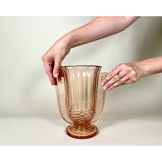 Elevate your collection with this breathtaking Art Deco masterpiece from the renowned Belgian glassworks, Val Saint...