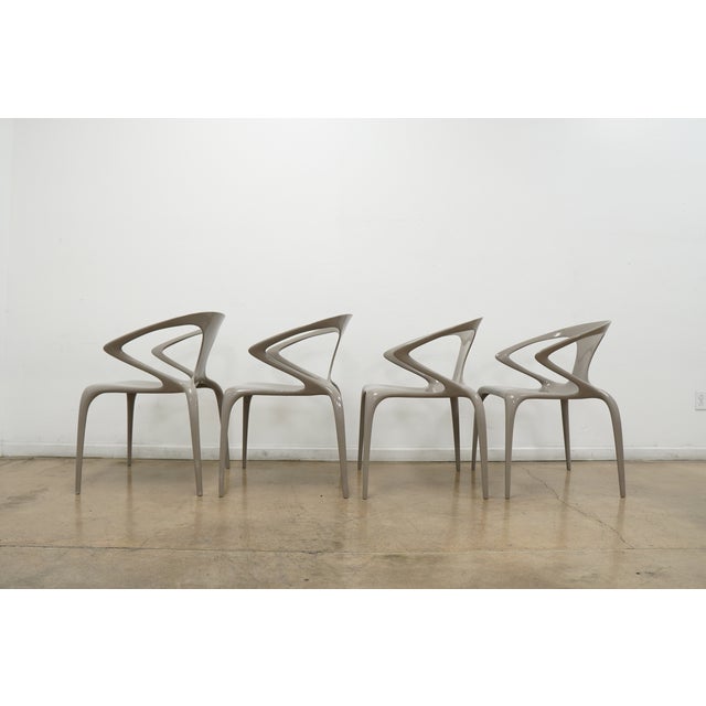 Gray Roche Bobois Ava Dining Chairs (Set of 8) For Sale - Image 8 of 16