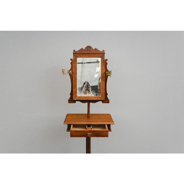 Art Nouveau Vanity Mirror in Walnut, 1900s For Sale - Image 15 of 18
