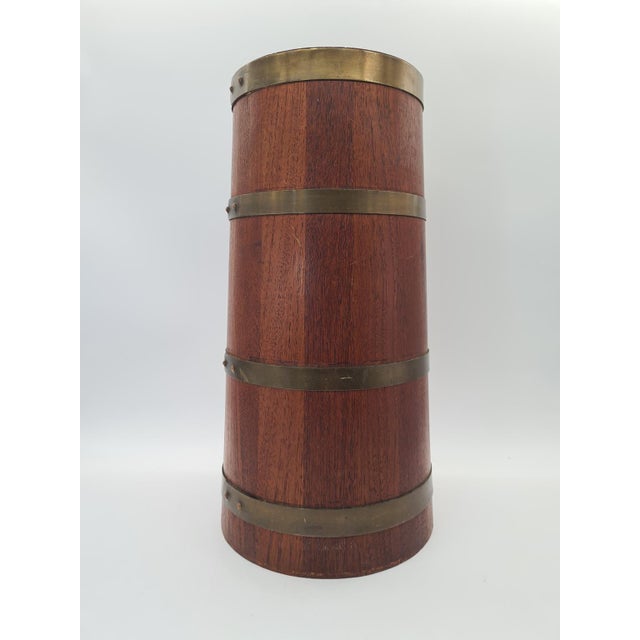 1960s Campanian Wooden Umbrella Stand with Brass Fittings, 1960s For Sale - Image 5 of 12