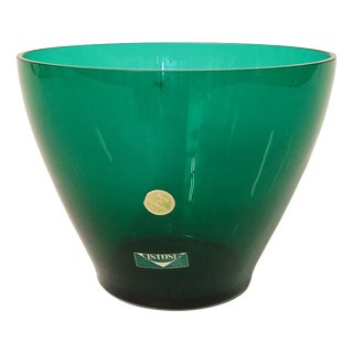 Emerald Green Murano Glass Vase by Vistosi, 1960s For Sale
